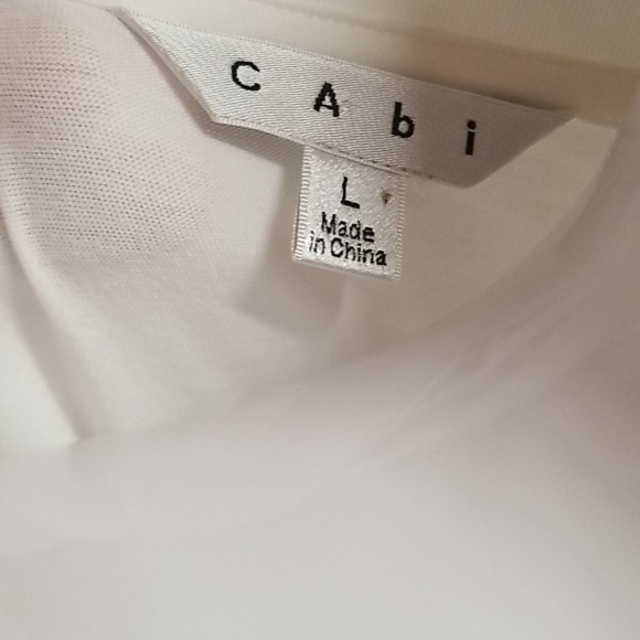 Cabi cream long sleeve lace ruffles shirt size L - Picture 2 of 7